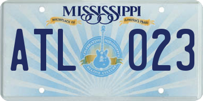 MS license plate ATL023