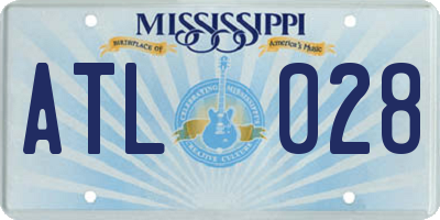 MS license plate ATL028