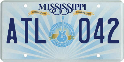 MS license plate ATL042