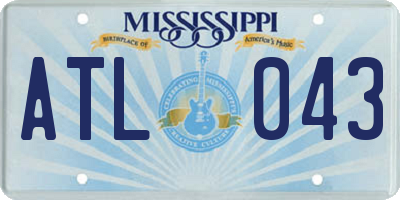 MS license plate ATL043