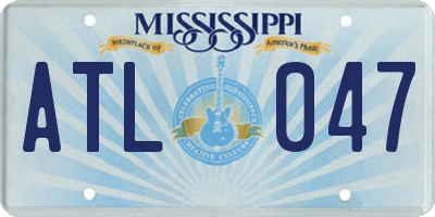 MS license plate ATL047