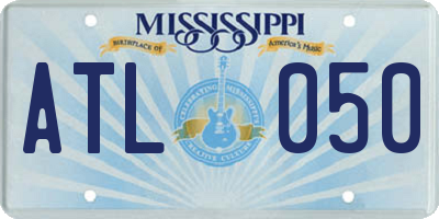 MS license plate ATL050