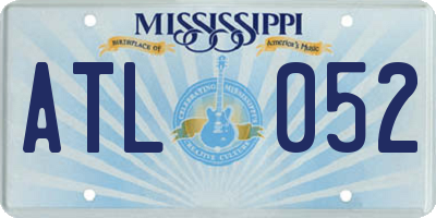 MS license plate ATL052