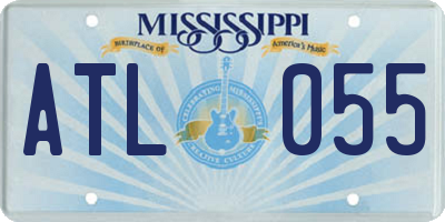MS license plate ATL055