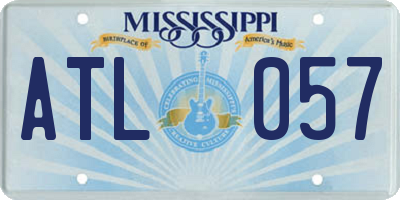 MS license plate ATL057