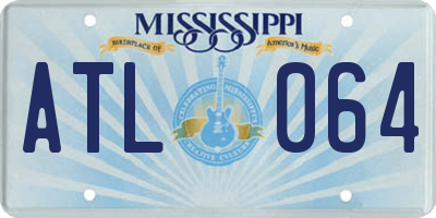 MS license plate ATL064
