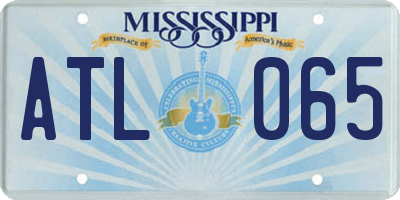 MS license plate ATL065