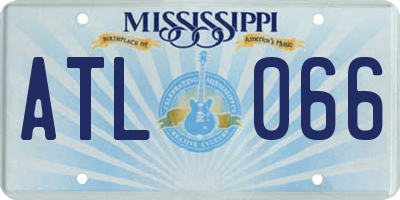 MS license plate ATL066