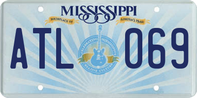 MS license plate ATL069