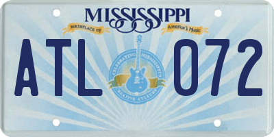 MS license plate ATL072