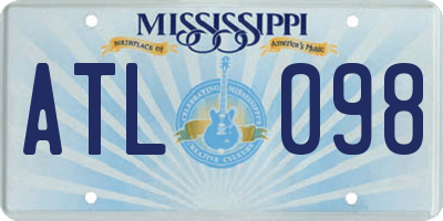 MS license plate ATL098