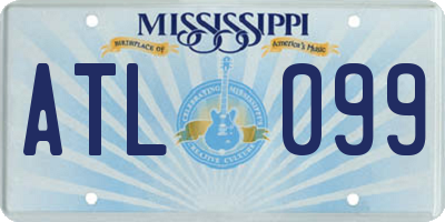 MS license plate ATL099