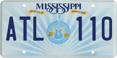 MS license plate ATL110