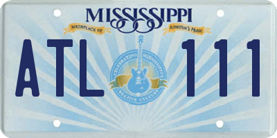 MS license plate ATL111