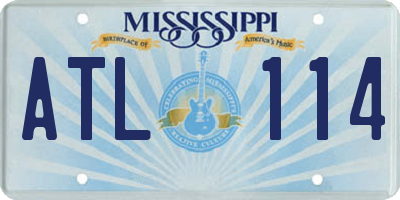 MS license plate ATL114