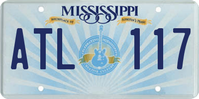 MS license plate ATL117
