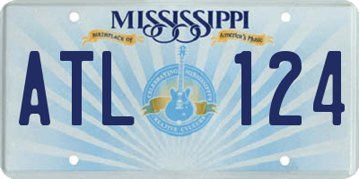 MS license plate ATL124