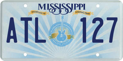 MS license plate ATL127