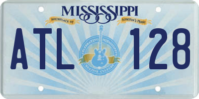 MS license plate ATL128