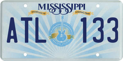 MS license plate ATL133
