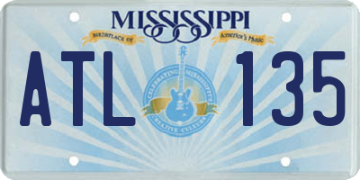 MS license plate ATL135