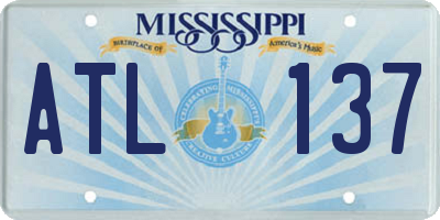 MS license plate ATL137