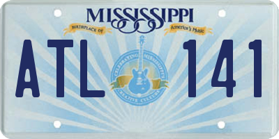 MS license plate ATL141