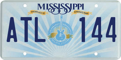 MS license plate ATL144