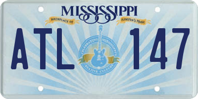 MS license plate ATL147