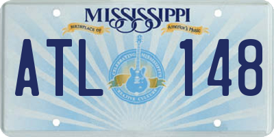 MS license plate ATL148