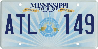 MS license plate ATL149