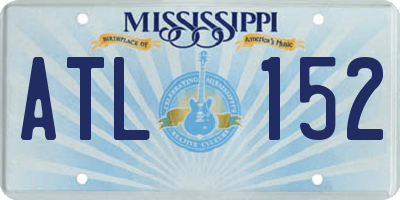 MS license plate ATL152