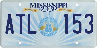 MS license plate ATL153