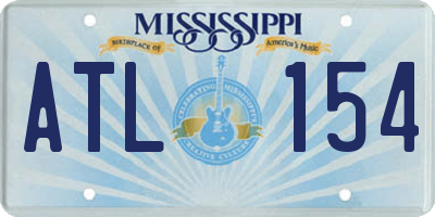 MS license plate ATL154