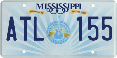 MS license plate ATL155