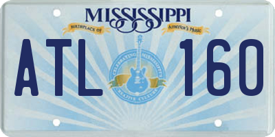 MS license plate ATL160