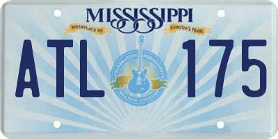 MS license plate ATL175