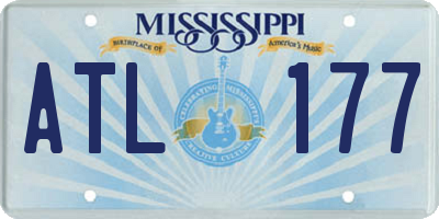 MS license plate ATL177