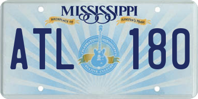 MS license plate ATL180