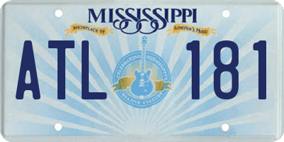 MS license plate ATL181