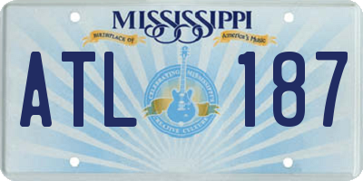 MS license plate ATL187
