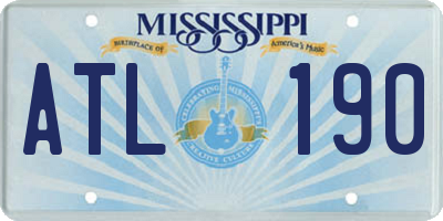 MS license plate ATL190