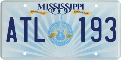 MS license plate ATL193