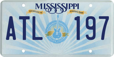 MS license plate ATL197