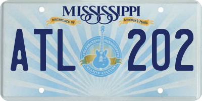 MS license plate ATL202