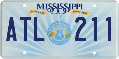 MS license plate ATL211