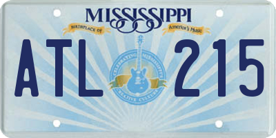 MS license plate ATL215