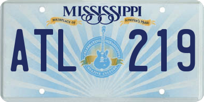 MS license plate ATL219