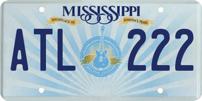 MS license plate ATL222