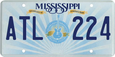 MS license plate ATL224